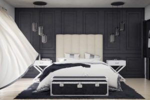 Modern bedroom decor and Turkish bedrooms in white and black