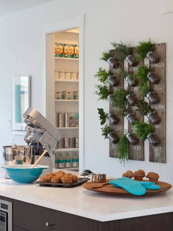 Kitchen planted herbs Add vitality to kitchen design in creative ways