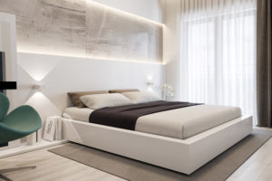 Modern bedroom decorations with interior lighting