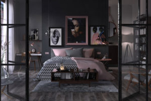 The elegant gray color in modern bedroom decorations