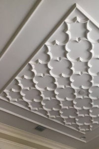 Detail of ceiling decorated with gypsum deco