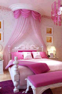Pink is a very distinctive color in girls' room designs