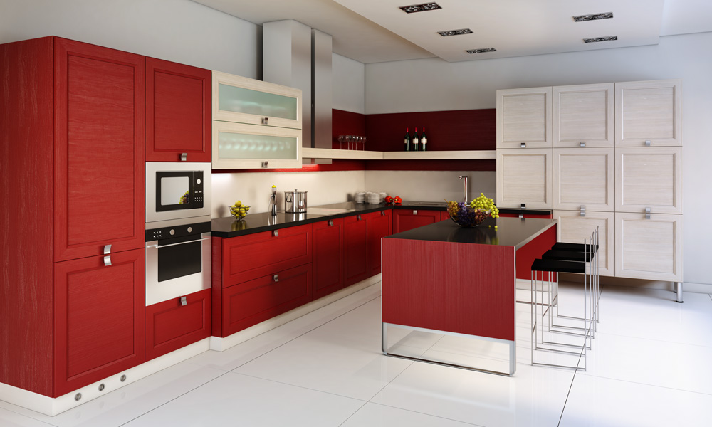 Red kitchen 3 bold colors ... 2016 kitchen design trends