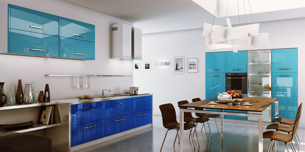 Blue kitchen 1 bold colors ... 2016 kitchen design trends