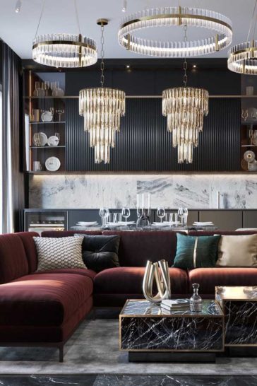 Living rooms and living rooms for luxury villa designs from Studia 54 designs
