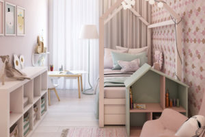 Small sized girls' bedrooms with modern decor design