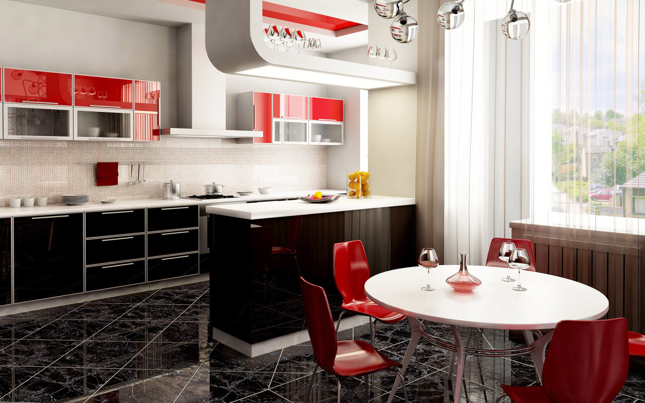 Red kitchen 1 bold colors ... Fashionable kitchen designs 2016