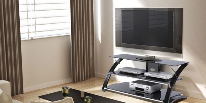 A modern and classic LCD TV table with luxurious TV decorations