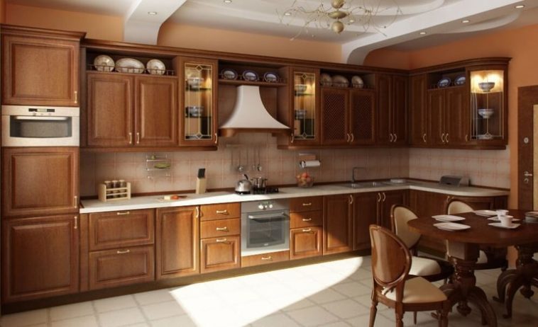 Kitchen interior design in classic style