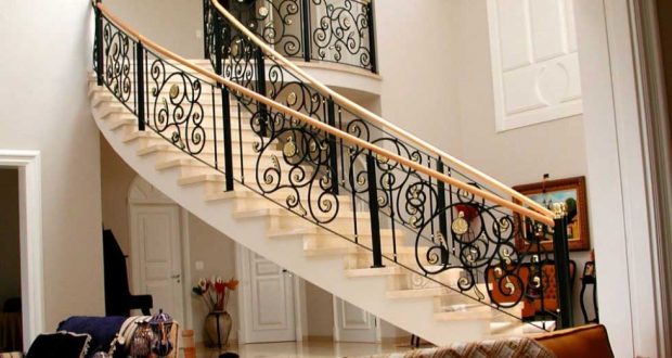 Marble and granite stairs with modern decorations for villas and palaces