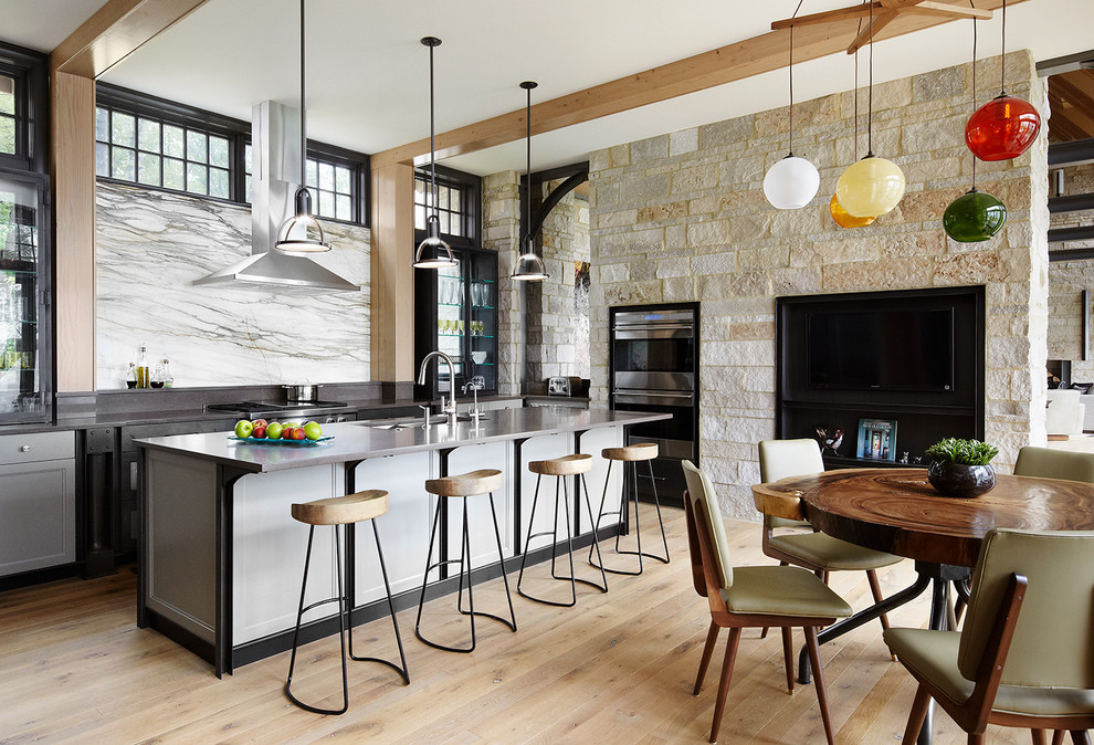 Kitchen with stone walls 1 stone walls .. A touch of luxury and distinction in the kitchen