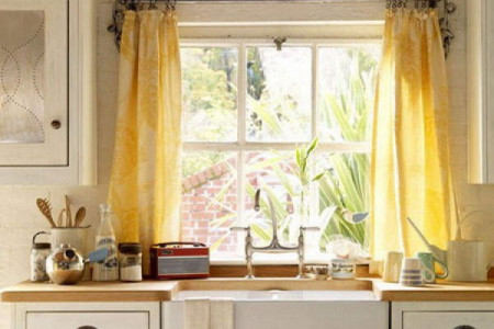 Yellow kitchen curtains