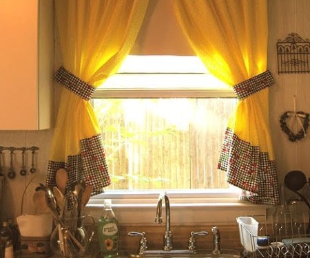 Yellow kitchen curtains